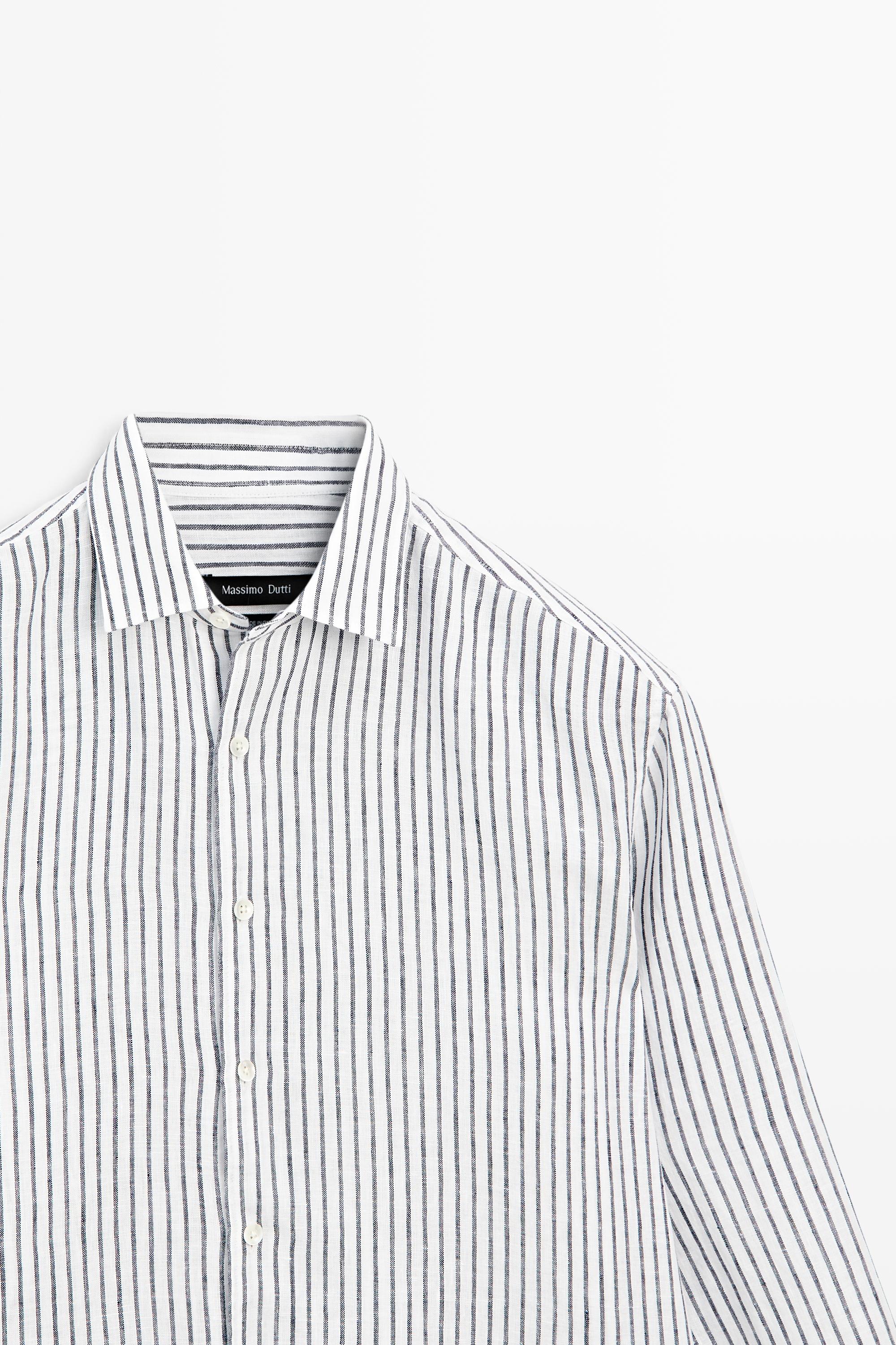 100% linen striped shirt